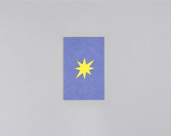 Mini Postkarte, Holzschliffpappe, Stern, Star // Minikarte Holzschliff Vivi Stern