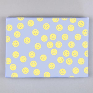 Carta da regalo, foglio, 50 x 70 cm, smiley, buon umore // Foglio da regalo Leni