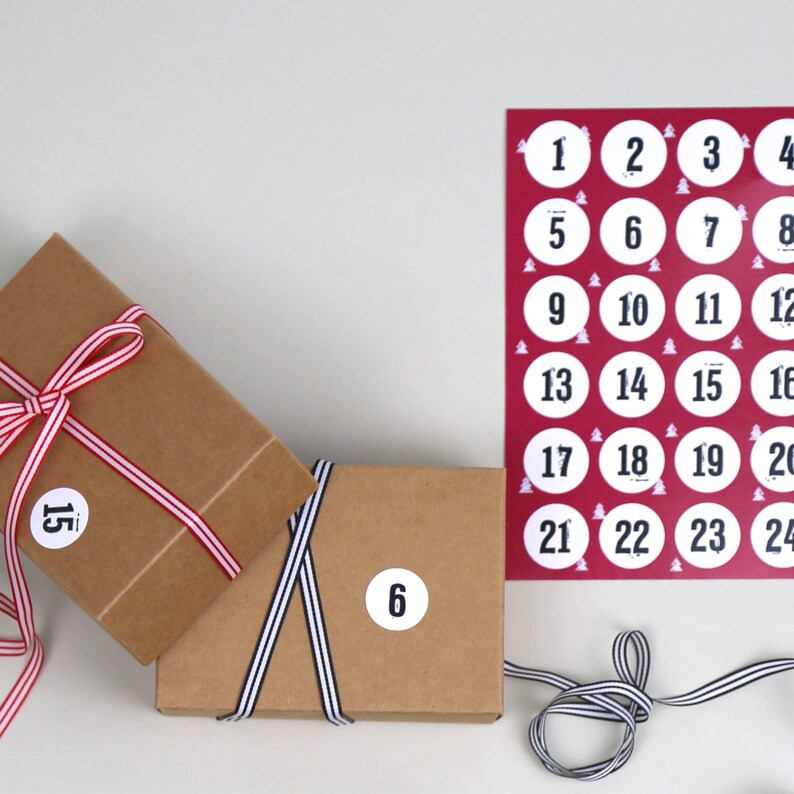 24 stickers for advent calendars, DIY, advent numbers, stickers // advent stickers Balthasar image 2