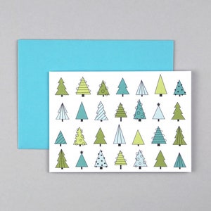 Weihnachtskarte, Frohe Weihnachten, Merry Christmas, Tannenbaum, Weihnachtsbaum, Grußkarte mit Umschlag // Klappkarte Albert