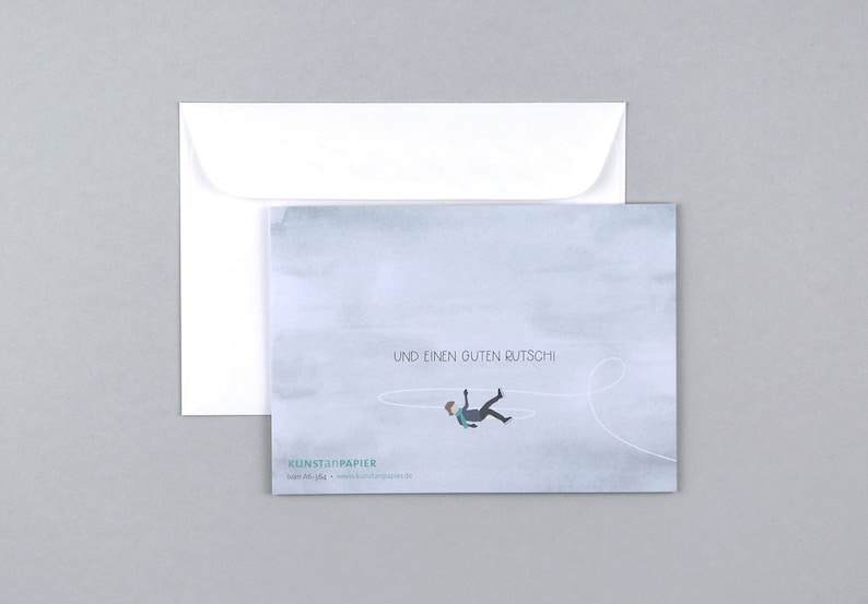 Christmas card, Merry Christmas, Merry Christmas, Ice skate, Greeting card with envelope // Folding card Ivan image 2