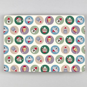 Gift wrap, sheet, 50 x 70 cm, Christmas, animals // Gift wrap sheet - Gitte X-Mas