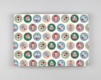 Gift wrap, sheet, 50 x 70 cm, Christmas, animals // Gift wrap sheet - Gitte X-Mas