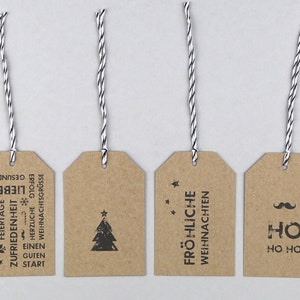 4 etichette regalo, etichette regalo, Natale, carta kraft // etichette regalo - Steven