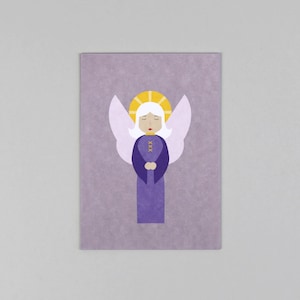Postkarte, Holzschliffpappe, Weihnachtskarte, Engel, Gabriel, Weihnachtsgeschichte // Postkarte Holzschliff Josef Engel