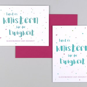 Hochzeitskarte, Glückwunschkarte, Lettering, Spruch, Konfetti, Grußkarte mit Umschlag // Klappkarte Julia Ewig