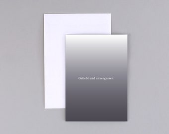 Mourning card, condolence card, sympathy card with envelope // Folding card Falk Unforgotten