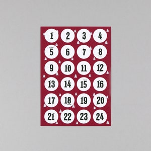 24 stickers for advent calendars, DIY, advent numbers, stickers // advent stickers Balthasar image 1