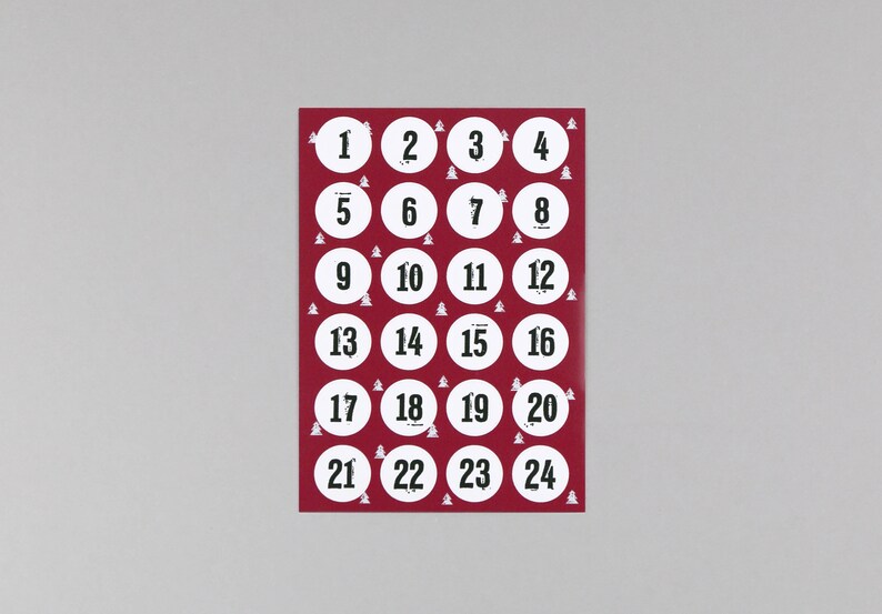 24 stickers for advent calendars, DIY, advent numbers, stickers // advent stickers Balthasar image 1