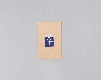 Mini Postkarte, Holzschliffpappe, Geschenk, Gift // Minikarte Holzschliff Vivi Geschenk
