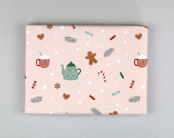 Geschenkpapier, Bogen, 50x70 cm, Weihnachten, Sweet Christmas, Lebkuchen, Kakao, warm, Süßes // Geschenkpapier - Olaf Lebkuchen