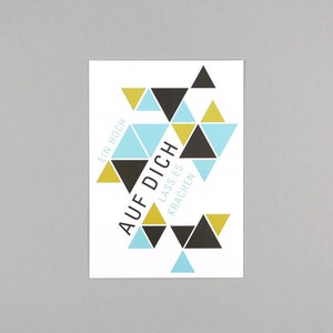 Postkarte zum Geburtstag, Happy Birthday, Ein Hoch auf dich, Dreiecke // Postkarte Ole
