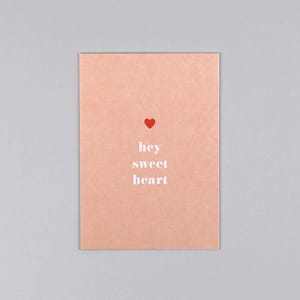 Postkarte, Grußkarte, Holzschliffpappe, Herz, hey sweat heart // Postkarte Tessa Sweet Heart