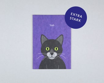 Postcard, wood pulp cardboard, birthday, birthday, animals, animal, cat, cat, party // postcard cat Yeah