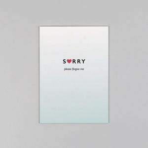 Postkarte, Grußkarte, Holzschliffpappe, Herz // Postkarte Cora Sorry