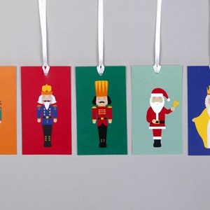 5 Geschenkanhänger, Gift Tags, Weihnachten, Merry Christmas, Nussknacker  // Geschenkanhänger - Walter