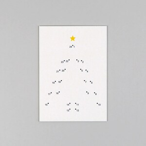 Postkarte, Holzschliffpappe, Weihnachtskarte, Punkte verbinden, Rätselkarte // Grußkarte Ted Punkte