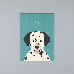 Postkarte, Holzschliffpappe, Geburtstag, Birthday, Tiere, Animal, Hund, Dog, Party // Postkarte Gitte Dalmatiner