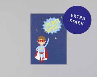 Postkarte, Holzschliffpappe, Superheld // Postkarte Clark Superboy