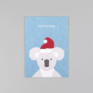 Postkarte, Holzschliffpappe, Weihnachten, Merry Christmas, Tiere, Weihnachtstiere // Postkarte Gitte Koala