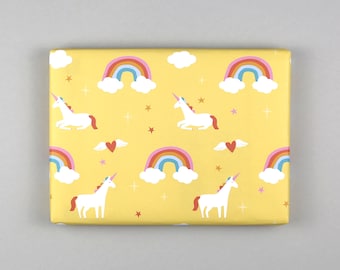 Gift wrap, sheet, 50 x 70 cm, unicorn, rainbow // Gift wrap sheet - Paula