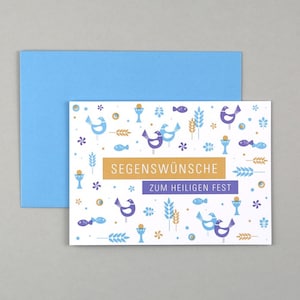 Glückwunschkarte, Kommunion, Taufe, Konfirmation, Firmung, Grußkarte mit Umschlag // Klappkarte Jakob