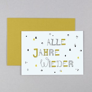 Weihnachtskarte, Frohe Weihnachten, Merry Christmas, Alle Jahre wieder, Zapfen, Grußkarte mit Umschlag // Klappkarte Sören