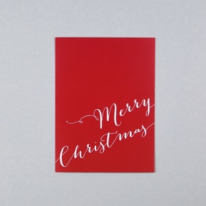 Postkarte zu Weihnachten, Merry Christmas, Kalligrafie // Postkarte Amy