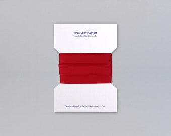 Geschenkband - Ripsband 5m - Rot // 16mm, Verpacken, Geschenk, Dekoration, Schleifenband, Rot