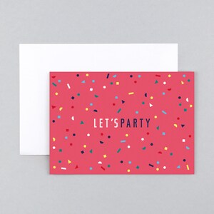 Glückwunschkarte, Geburtstag, Happy Birthday, Konfetti, Party, Grußkarte mit Umschlag // Klappkarte Milo Party