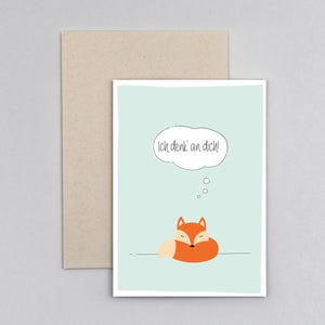 Glückwunschkarte, Fuchs, Grußkarte mit Umschlag // Klappkarte Hajo