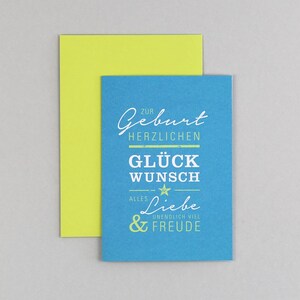 Geburtskarte, Glückwunschkarte, Spruch, Grußkarte mit Umschlag // Klappkarte Toni