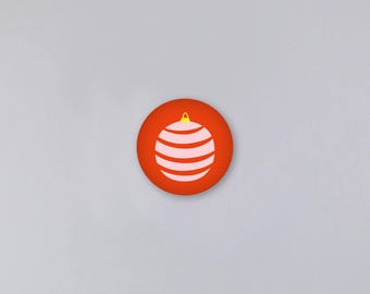 Magnet, Weihnachten, XMas, Weihnachtskugel, Christmas Bauble, rund, Button // Magnet Mini Weihnachtskugel
