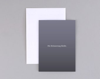 Mourning card, condolence card, sympathy card with envelope // folding card Falk remembrance