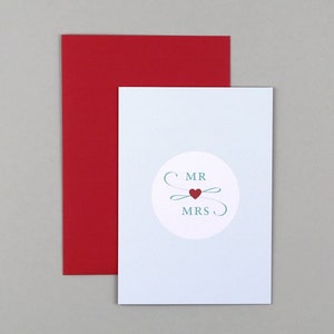 Wedding card, greeting card, Mr & Mrs, greeting card with envelope // Folding card Bernadette image 1