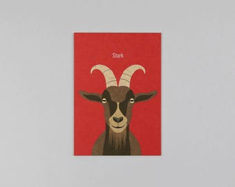 Postcard, wood pulp board, animals, goat, Hennes // Postcard Rosi the Goat
