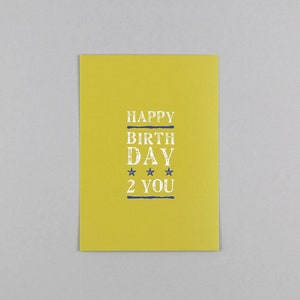 Postkarte zum Geburtstag, Happy Birthday, Stempel // Postkarte Mitch