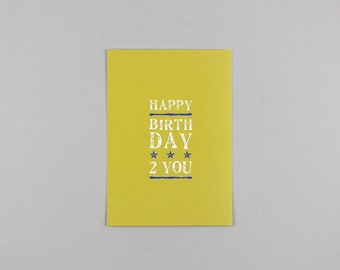 Postkarte zum Geburtstag, Happy Birthday, Stempel // Postkarte Mitch