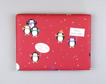 Gift wrap, sheet, 50 x 70 cm, Christmas, penguin // Gift wrap sheet - Peter Rot