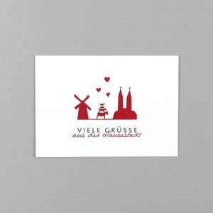 Postkarte, Bremen, Grußkarte, Lieblingsstadt, Bremer Stadtmusikanten  // Postkarte Roland