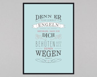 Poster A4 - Elias // Bible verse, Psalm, Communion, Confirmation, Baptism, Birth, Decoration, Gift, Design, Print, Girl, Boy, Children