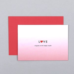 Hochzeitskarte, Glückwunsch zur Hochzeit, Love, Herz, mit Umschlag // Klappkarte Cora