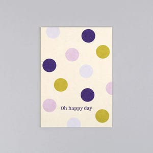 Postkarte, Holzschliffpappe, dots, Punkte, oh happy day // Postkarte Dora Happy