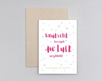 Wedding card, congratulations card, lettering, saying, confetti, greeting card with envelope // Julia Kuss folding card