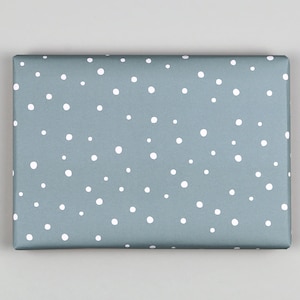 Carta da regalo, foglio, 50 x 70 cm, fiocchi di neve, pois // Foglio di carta da regalo Nevio