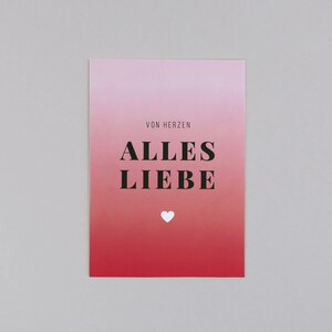 Postkarte, Grußkarte, alles Liebe, von Herzen // Postkarte Polli Herz