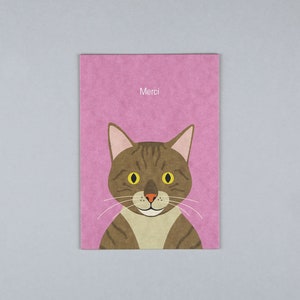 Postkarte, Holzschliffpappe, Geburtstag, Birthday, Tiere, Animal, Katze, Cat, Party // Postkarte Gitte Merci