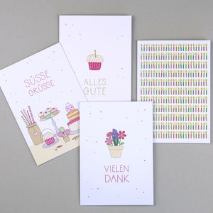 Tarjeta de felicitación, cumpleaños, feliz cumpleaños, velas, tarjeta de felicitación con sobre // Tarjeta plegable con vela Jana imagen 8