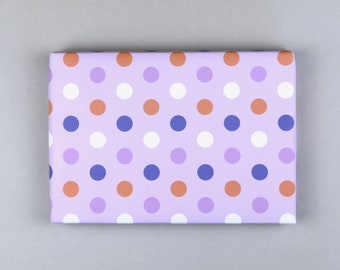 Geschenkpapier, Bogen, 50x70 cm, Punkte, Dots, unisex, Lila // Geschenkpapierbogen Dora