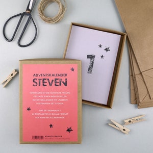 Postkarten-Adventskalender, individuelles Geschenk, 24 Tage, Postkarten // Adventskalender - Steven